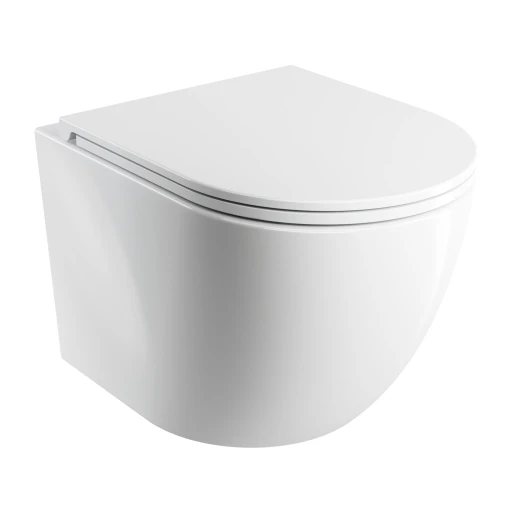 wall-mounted toilet SILENT POWER™ with soft-close seat, 49 x 37 cm