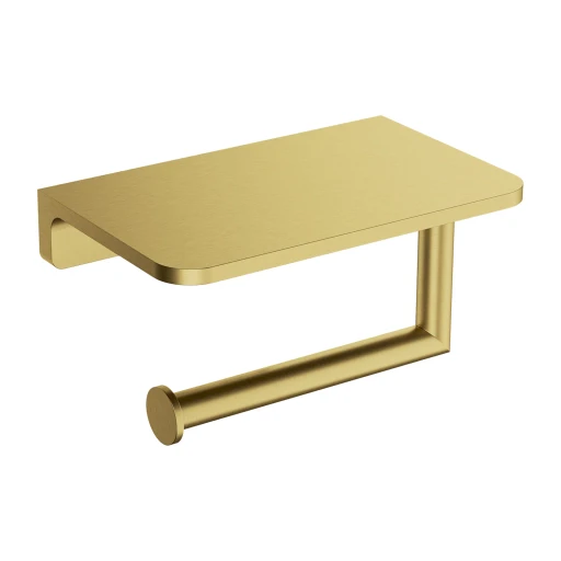 toilet roll holder with a shelf