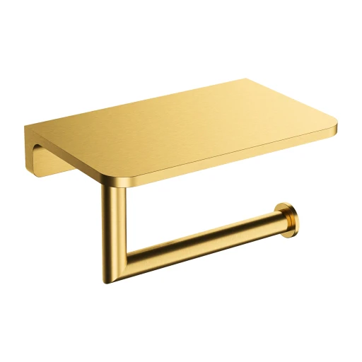 toilet roll holder with a shelf