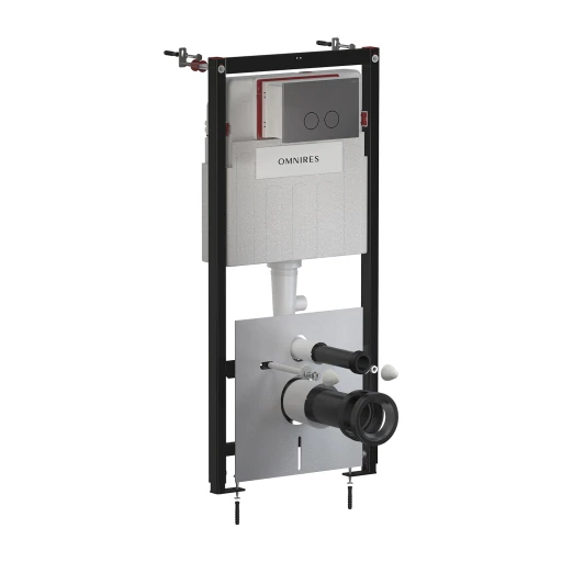 STRONGFRAME concealed frame for a wall-mounted toilet, with ECO flushing + STEEL-R45 stainless steel flush plate