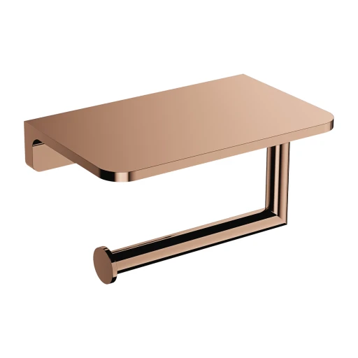 toilet roll holder with a shelf