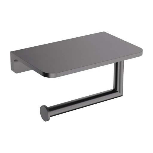 toilet roll holder with a shelf