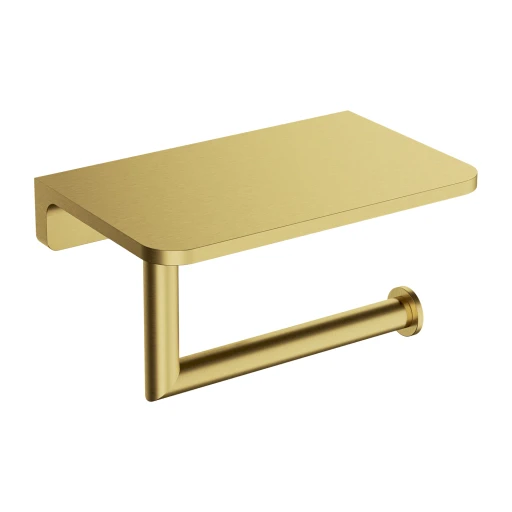 toilet roll holder with a shelf