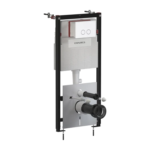 STRONGFRAME concealed frame for a wall-mounted toilet, with ECO flushing + STEEL-R45 stainless steel flush plate