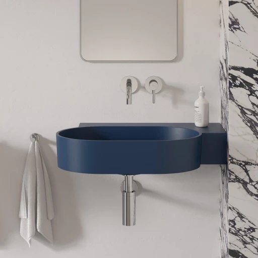 vasque à poser/suspendu - droite, 64 x 44 cm