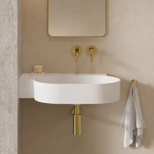 umywalka nablatowa/wisząca - lewa, 64 x 44 cm