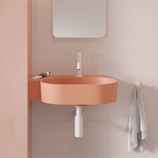 umywalka nablatowa/wisząca - lewa, 55 x 38 cm