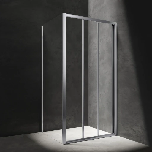 rectangular shower enclosure with sliding door, 100 x 80 cm