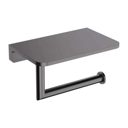 toilet roll holder with a shelf