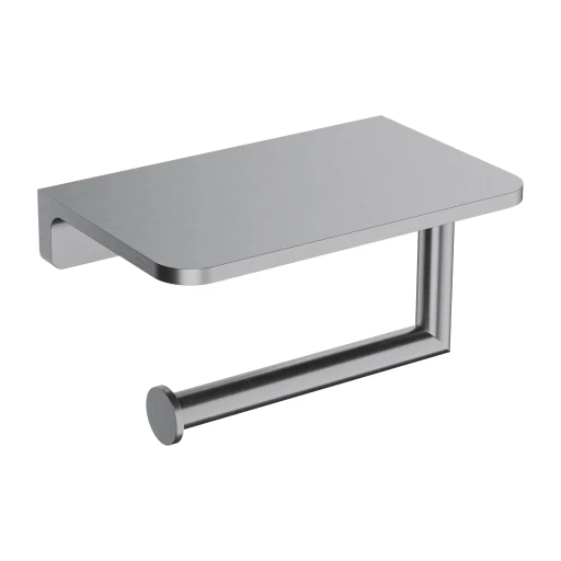 toilet roll holder with a shelf