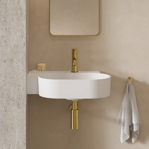 umywalka nablatowa/wisząca - lewa, 55 x 38 cm