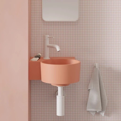 vasque à poser/suspendu - gauche, 33 x 34 cm