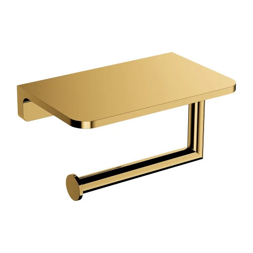 toilet roll holder with a shelf