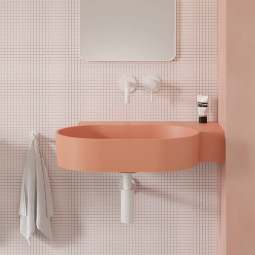 umywalka nablatowa/wisząca - prawa, 64 x 44 cm