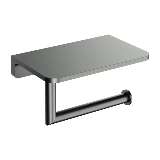 toilet roll holder with a shelf