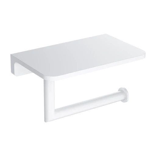 toilet roll holder with a shelf