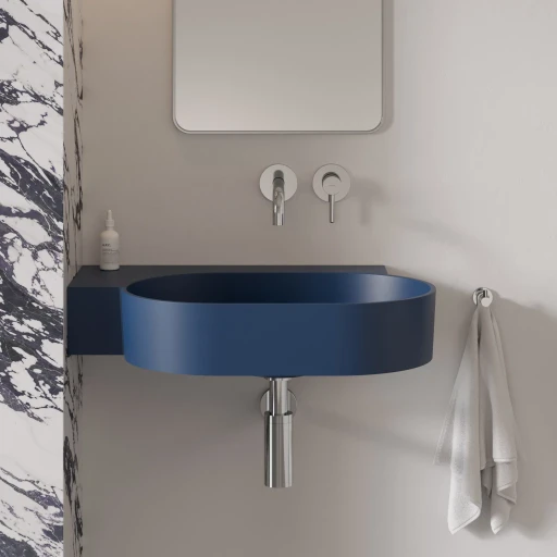 umywalka nablatowa/wisząca - lewa, 64 x 44 cm