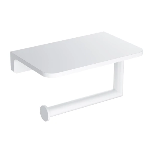 toilet roll holder with a shelf