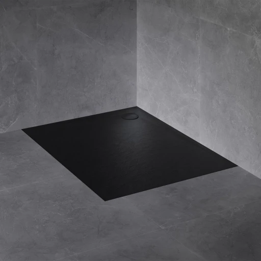 slate-effect shower tray, 80 x 80 cm
