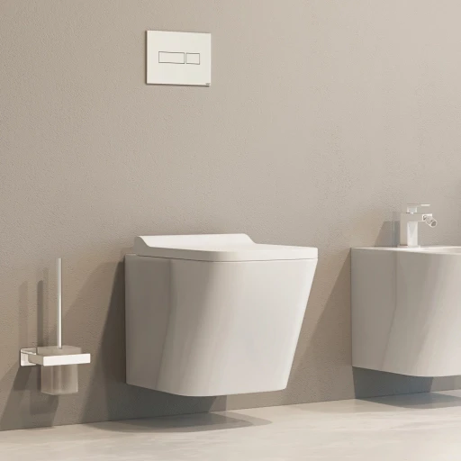 wall-mounted toilet with soft-close seat, 49 x 35 cm