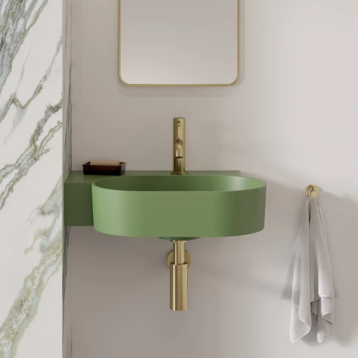 umywalka nablatowa/wisząca - lewa, 55 x 38 cm