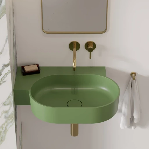 umywalka nablatowa/wisząca - lewa, 64 x 44 cm