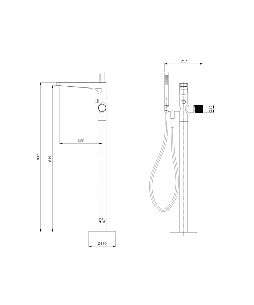 floor-standing bath mixer