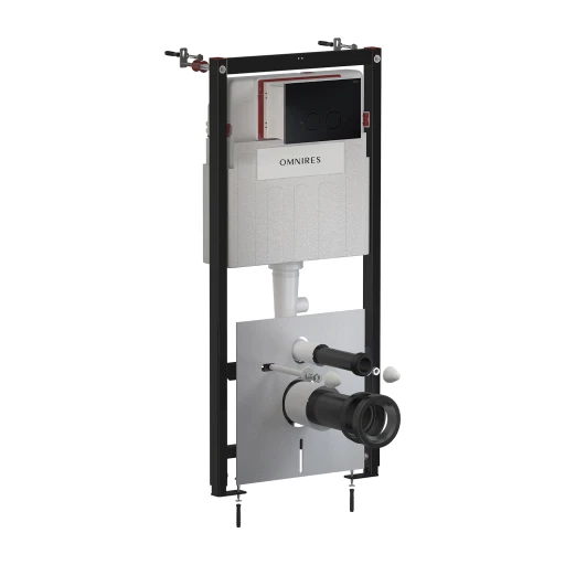 STRONGFRAME concealed frame for a wall-mounted toilet, with ECO flushing + STEEL-R45 stainless steel flush plate