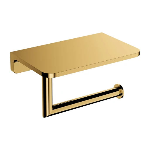 toilet roll holder with a shelf