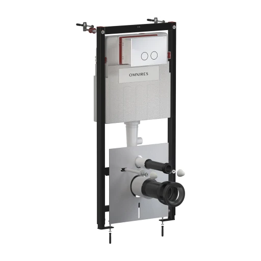 STRONGFRAME concealed frame for a wall-mounted toilet, with ECO flushing + STEEL-R45 stainless steel flush plate