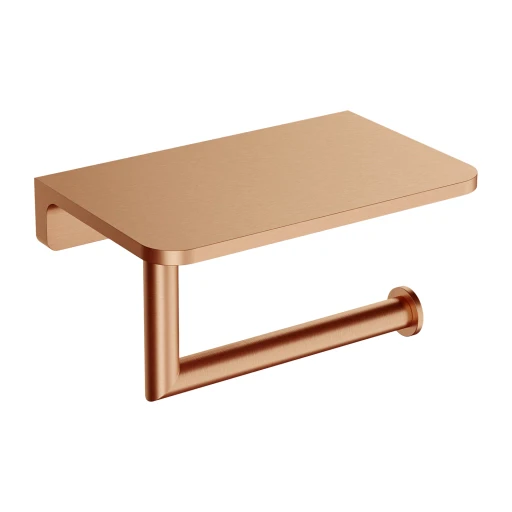 toilet roll holder with a shelf