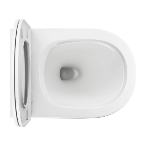 wall-mounted toilet with soft-close seat, 49 x 37 cm