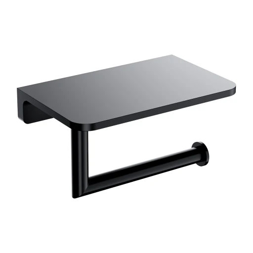 toilet roll holder with a shelf