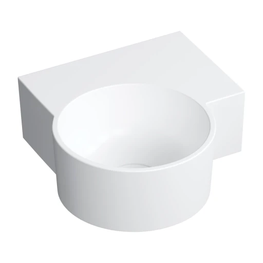 umywalka nablatowa/wisząca - prawa, 33 x 34 cm