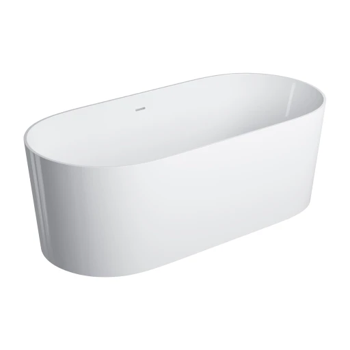 freestanding bath with overflow, 160 x 75 cm