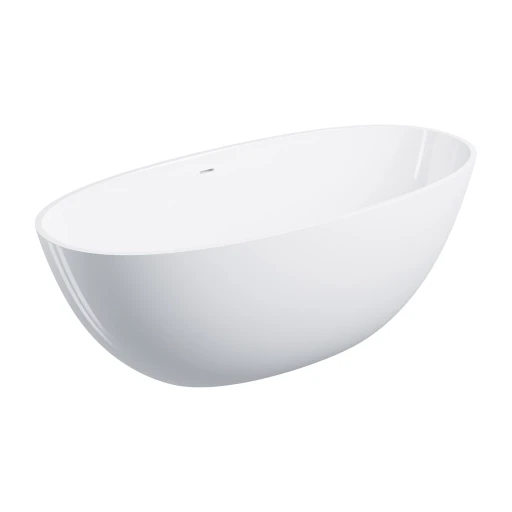 freestanding bath with overflow, 160 x 75 cm