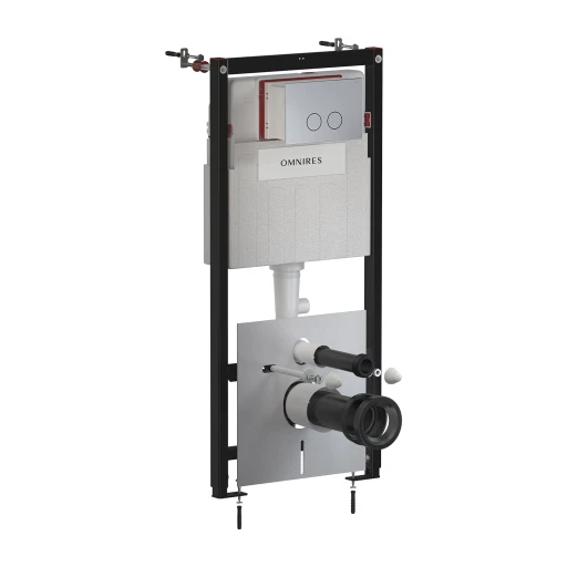 STRONGFRAME bâti-support pour cuvette de WC murale + STEEL-R45 plaque de commande en acier inoxydable