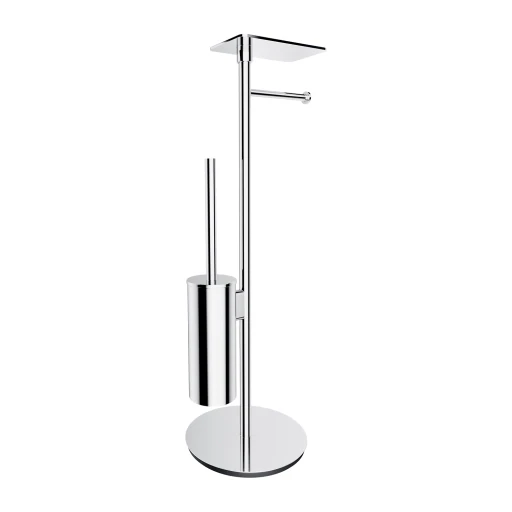 free-standing toilet roll and brush holder