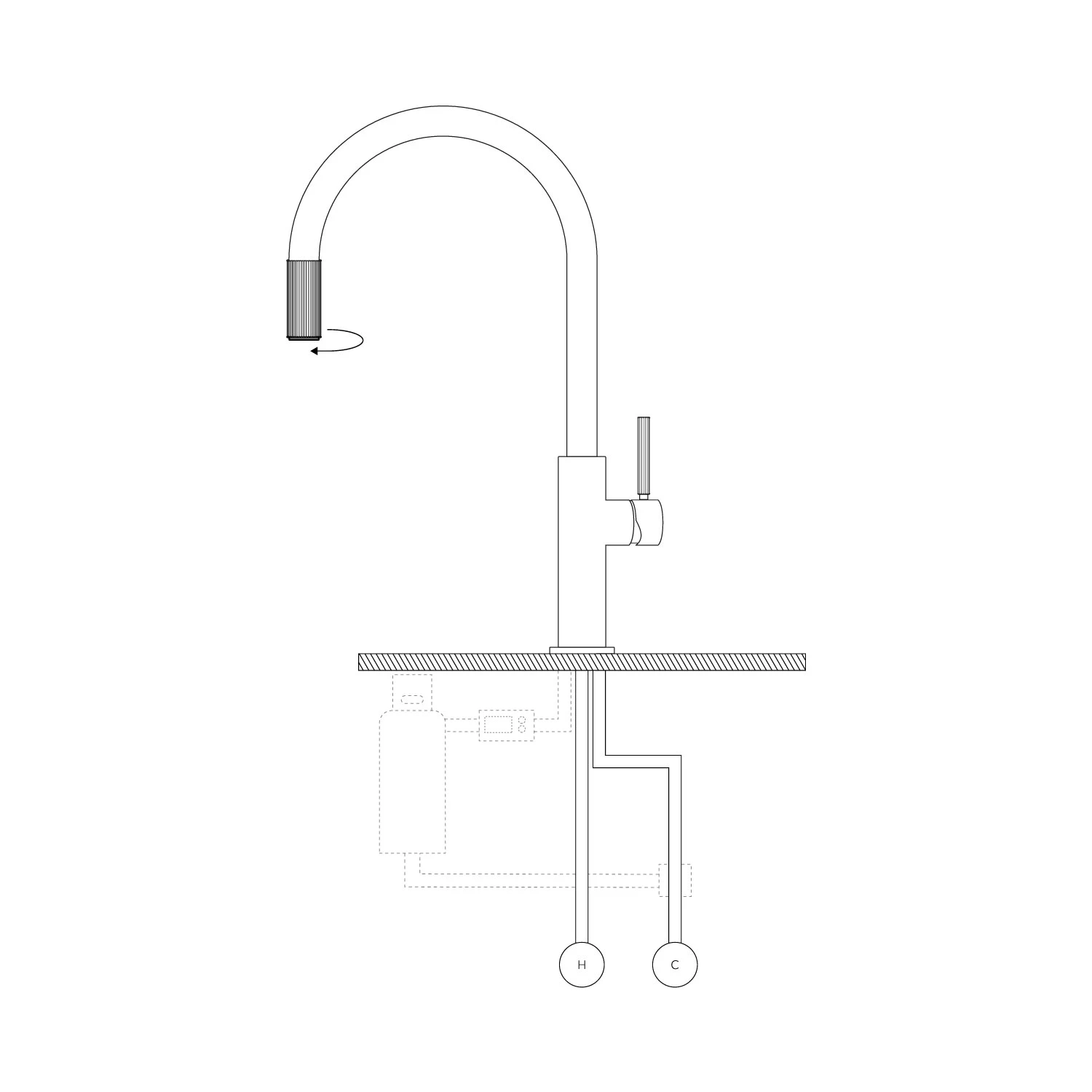 kitchen tap (compatible with any filtering system)