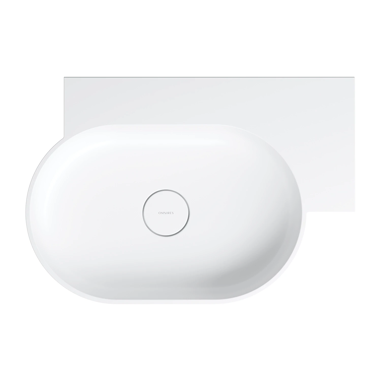 countertop/wall-mounted basin - right, 64 x 44 cm