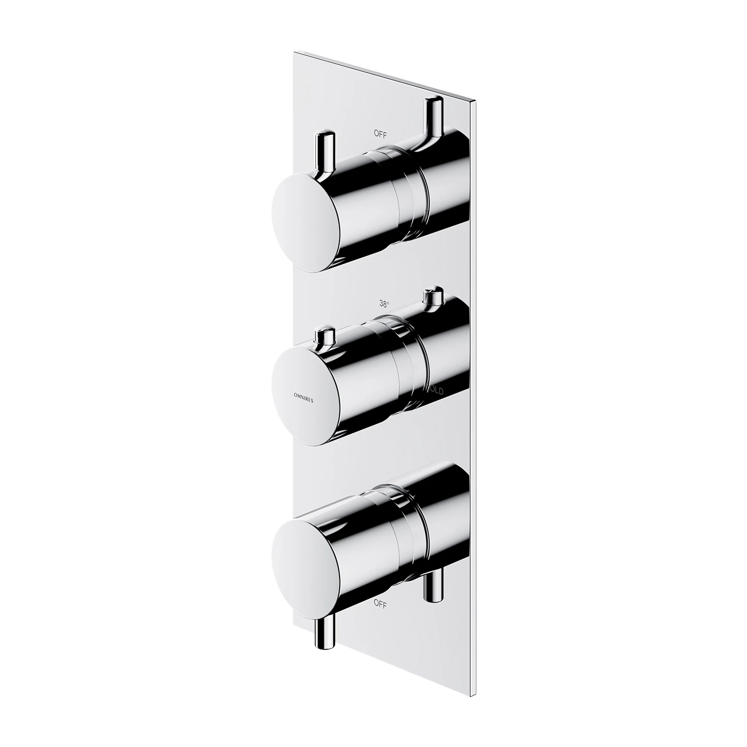 exposed element for thermostatic 3-way shower/bath mixer for concealed installation