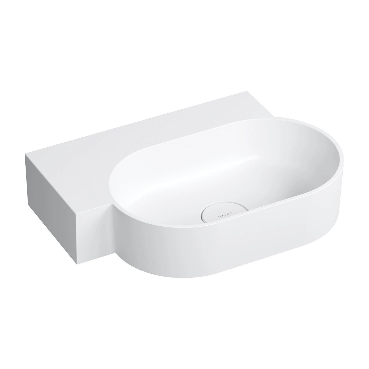countertop/wall-mounted basin - left, 55 x 36 cm