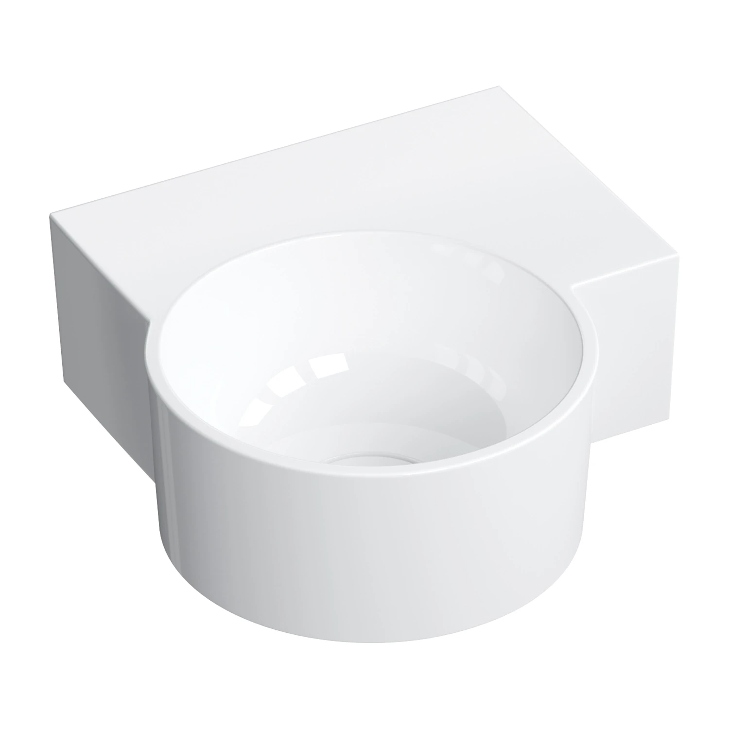 vasque à poser/suspendu - droite, 33 x 34 cm