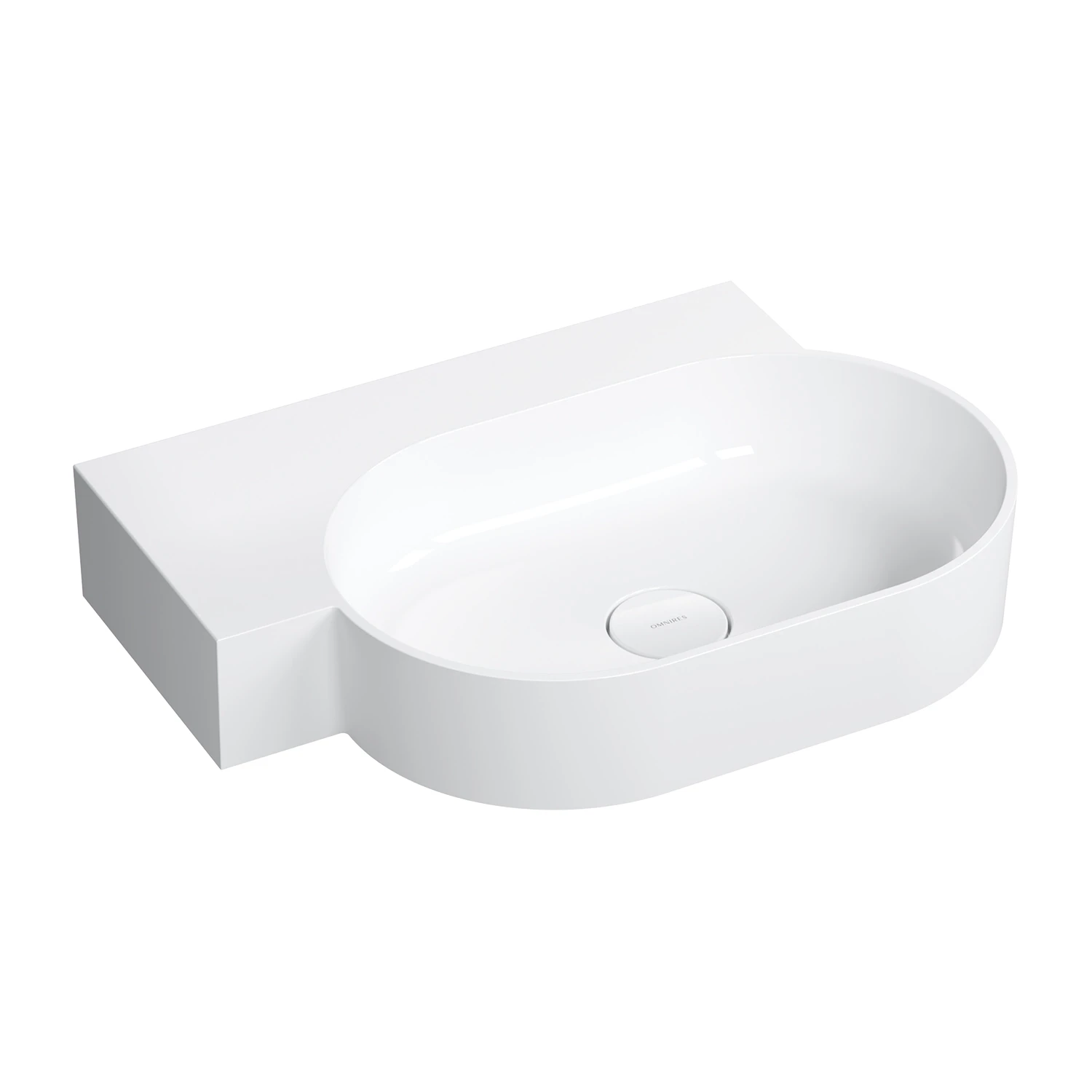 countertop/wall-mounted basin - left, 64 x 44 cm