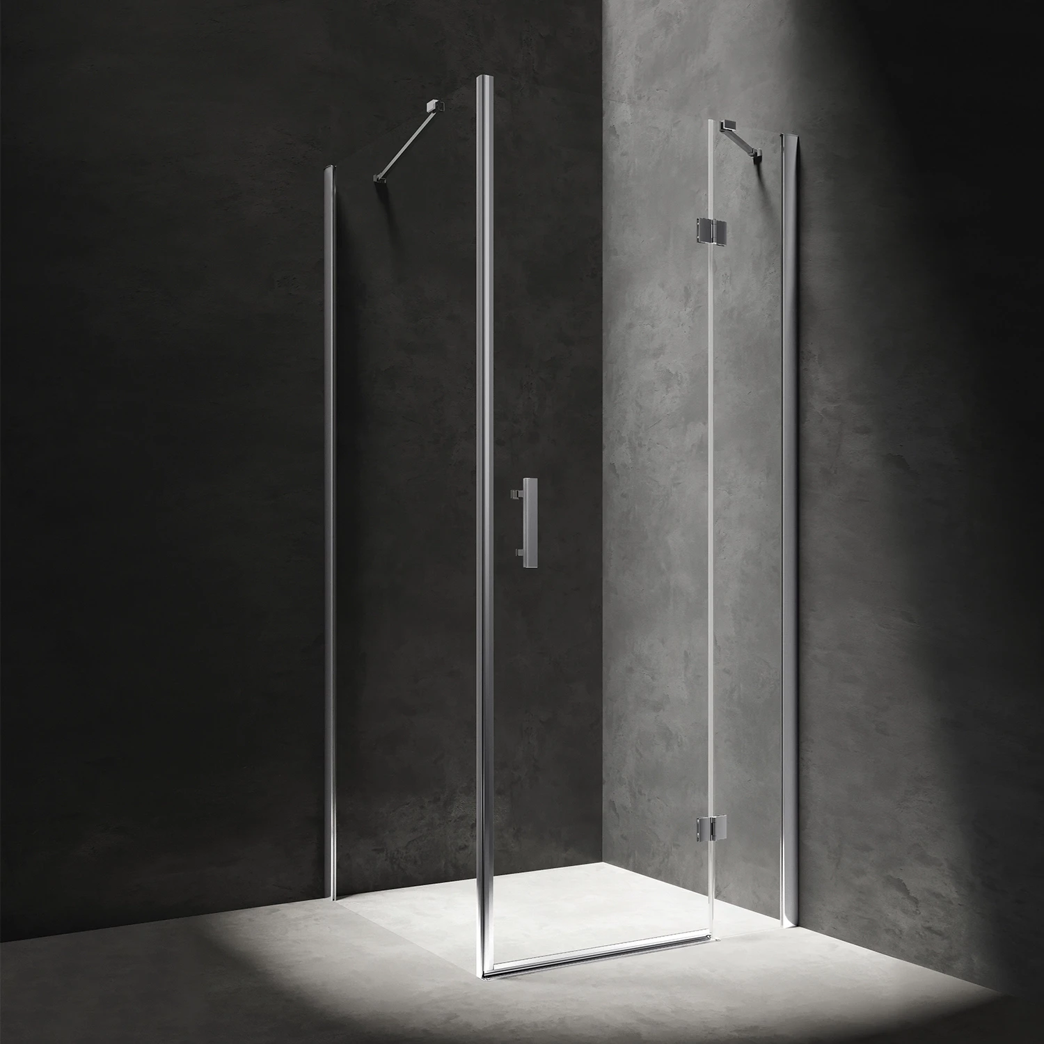 rectangular shower enclosure with hinged door, 90 x 70 cm