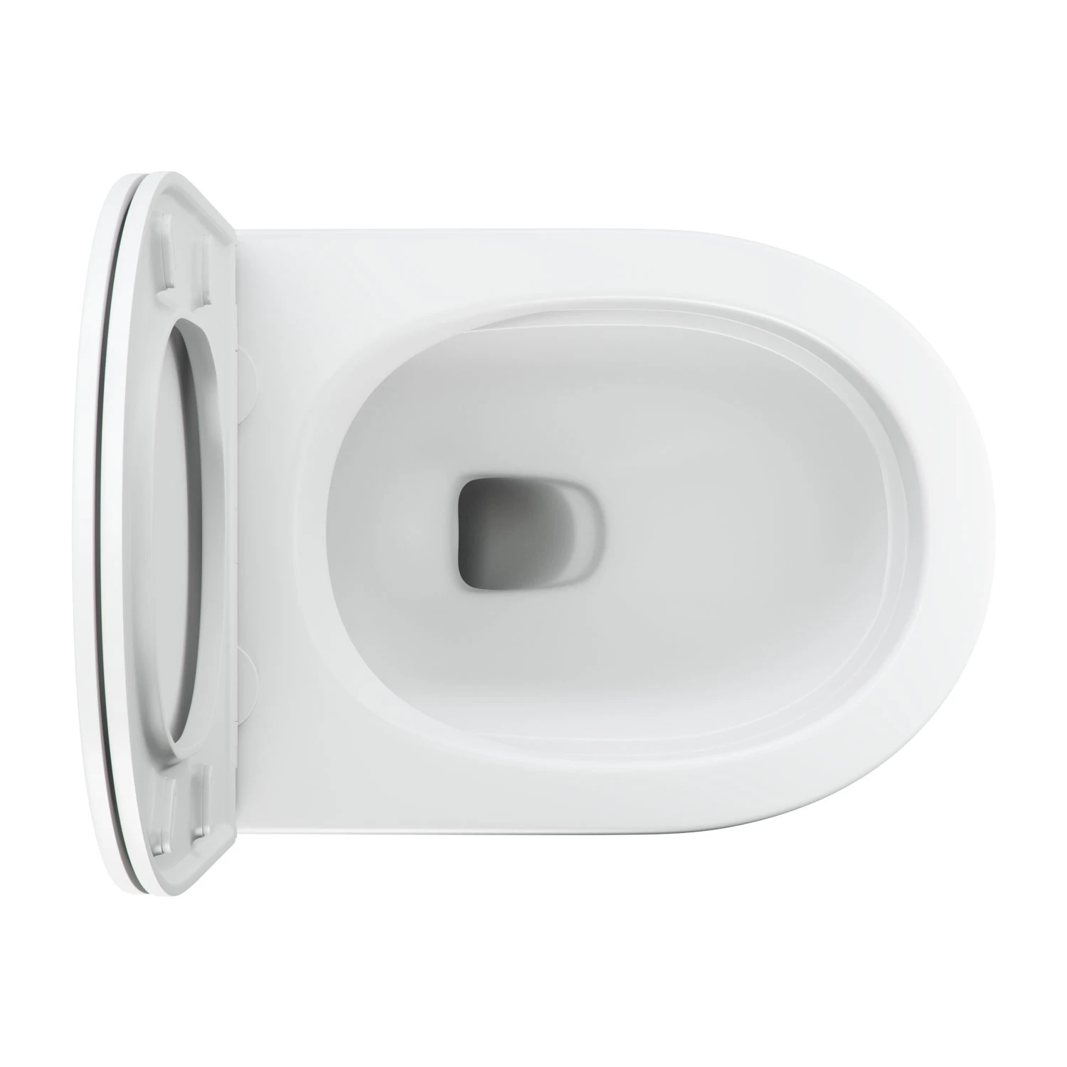 wall-mounted toilet with soft-close seat, 54 x 37 cm