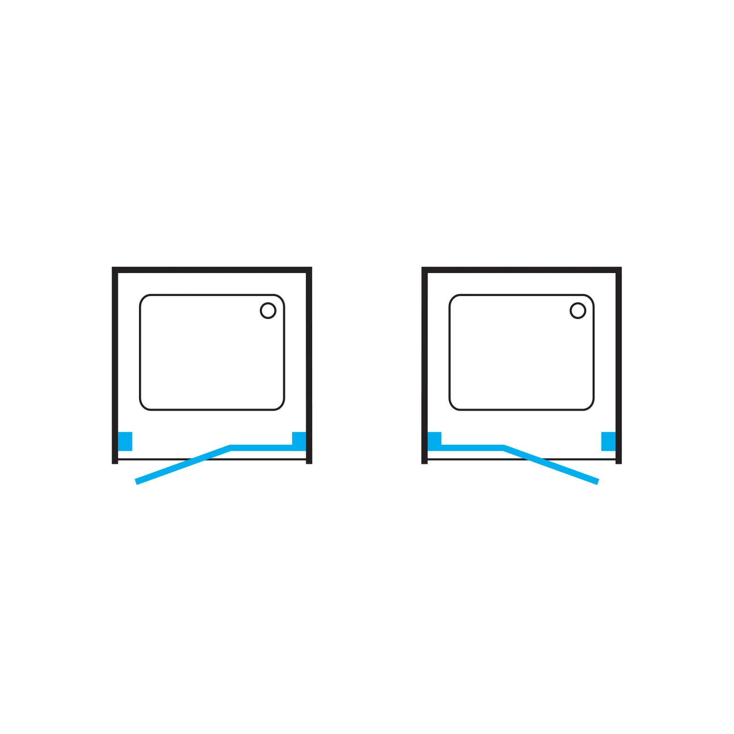 hinged shower door, 110 cm