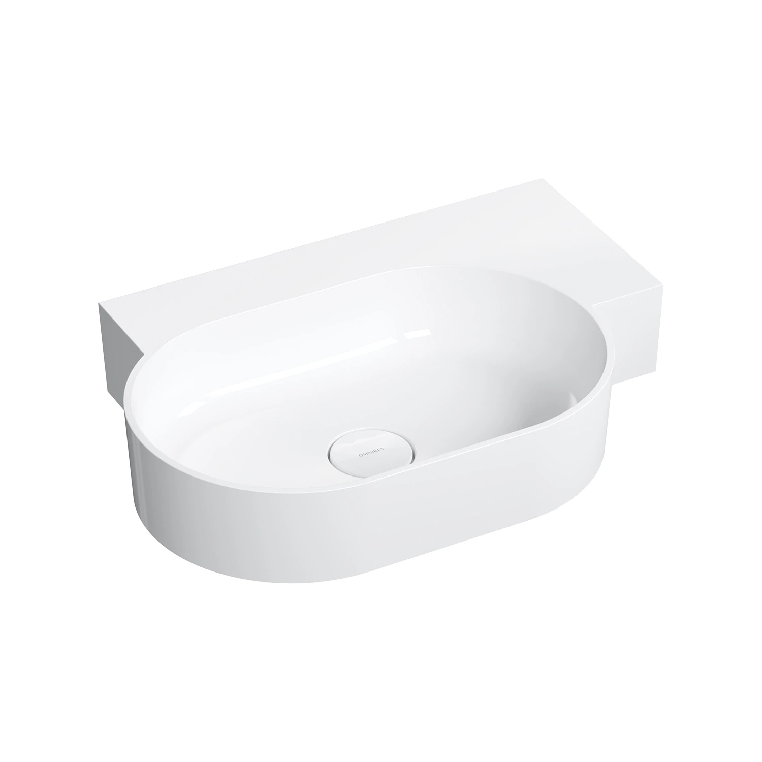 countertop/wall-mounted basin - right, 64 x 44 cm