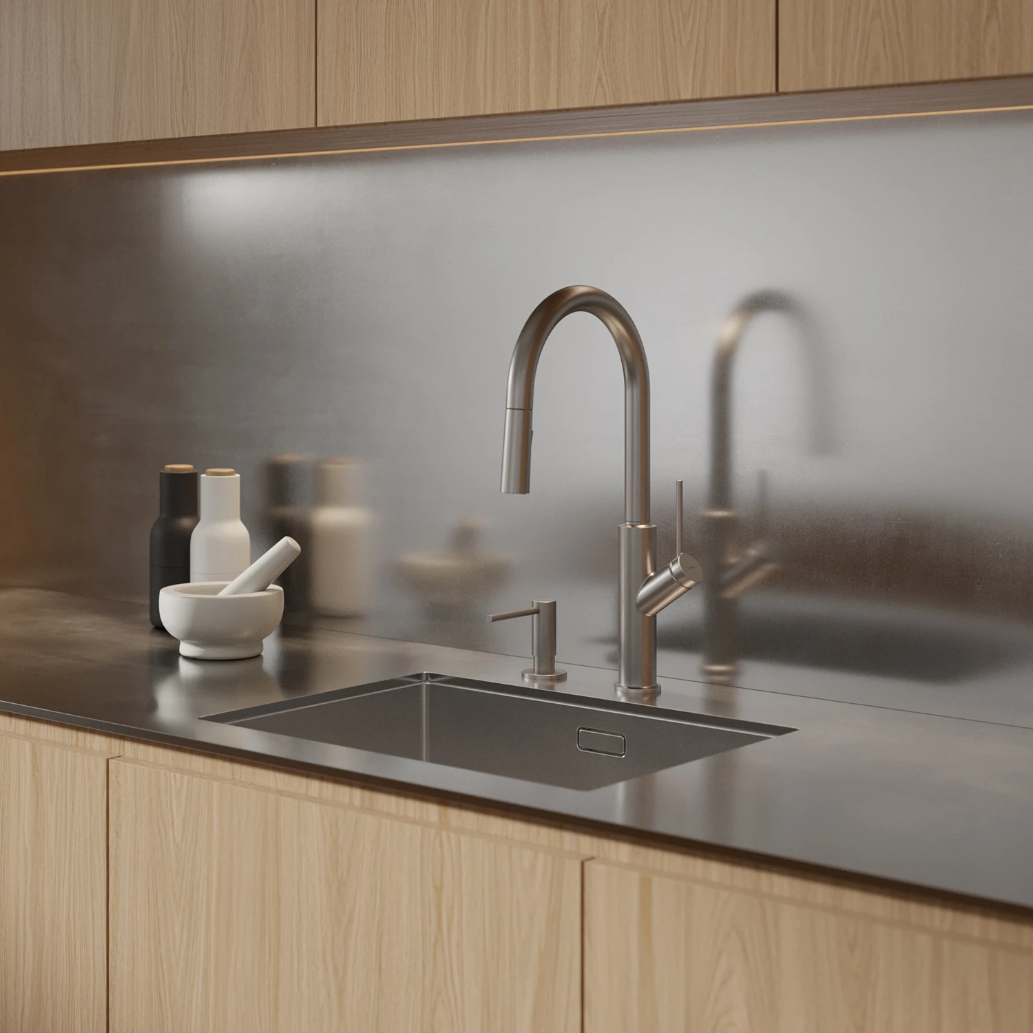 kitchen tap with pull-out spout