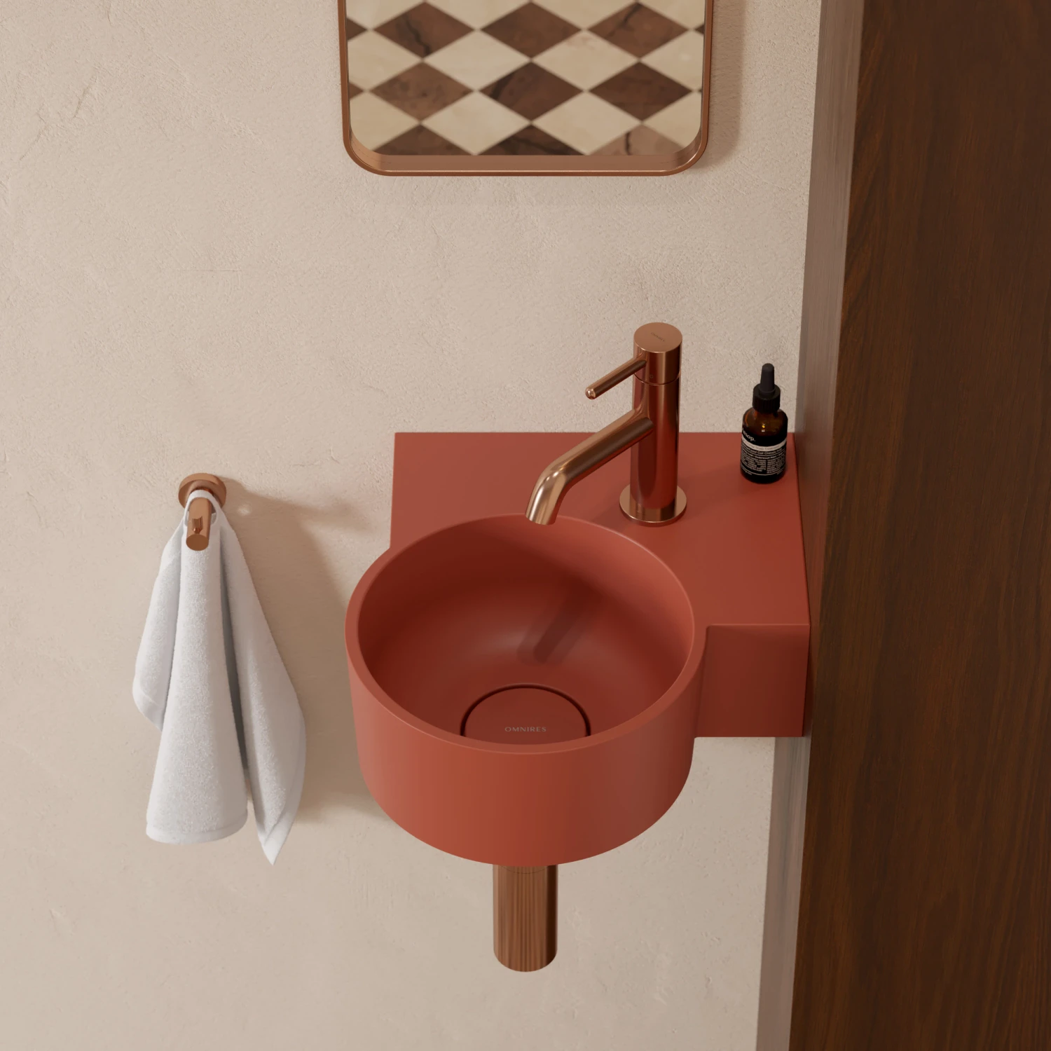 countertop/wall-mounted basin - right, 33 x 34 cm